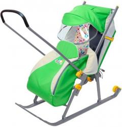 Санки-коляска "Ника детям 3", зеленый, НД3 - фото