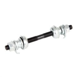 Ось с подшипниками для втулок Bike Parts SF-A03F 28H; O.L.D. 100мм; AXLE S45C 3/8"; под гайки - фото