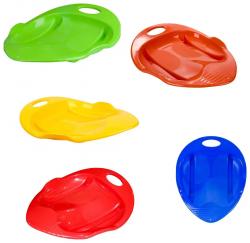 Санки пластиковые Снежный гонщик, цвет в ассортименте - фото