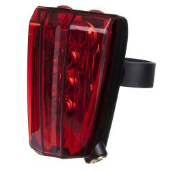 Фонарь велосипедный STG задний JY-2L-A, 5 диода, 4 функции + лазер 3 функции, батарея:ААА*2 (в комп - фото