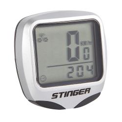 Велокомпьютер 15 функций. Проводной, подсветка, серебристый. - фото