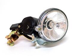 Фонарь передний с динамо с хомутом на вилке - фото