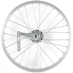 Колесо 18" заднее(без резины), одинарный алюм.обод 28 отв, втулка сталь DACHAN, гайка - фото