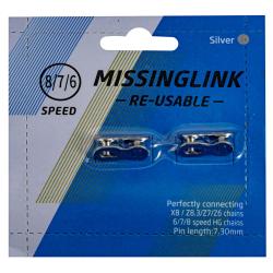 Замок цепи Bike Parts CL-68, 6-8 ск., 2 шт. на блистере - фото