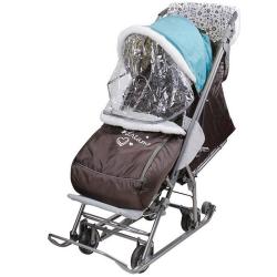 Санки-коляска Умка У3-2/6 Фьюжн, голубой - фото