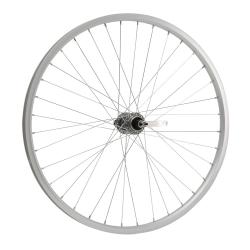 Колесо 24" заднее(без резины), одинарный алюм.обод 36 отв, втулка сталь под трещотку 6/7 скоростей, - фото