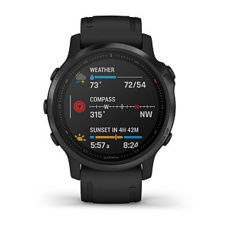 Часы GARMIN Fenix 6S Pro (Black/Black Band) - фото