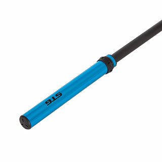 Насос ручной STG GP-871E, Schrader/Presta, 1.5" манометр, шланг, алюминий, черный с синим - фото