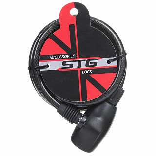 Замок STG, трос спиральный, с ключом диам.10х180см - фото