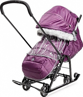 Санки-коляска комбинированная "Ника детям 7-5SK", НД7-5SK/ЕЖ, ежевичная - фото