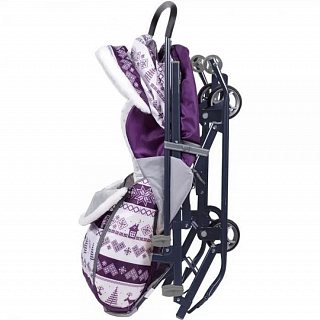 Санки-коляска Умка У3-2/3 Скандинавский черничный /Ника/ - фото