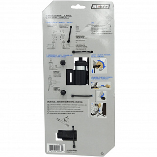 Насос BETO, алюминий, ножной упор с манометром, универсальная головка, Т-ручка, 5-470235 - фото