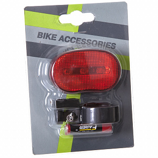 Фонарь велосипедный STG задний JY-153T, 3 светодиода, 4 функции, батарея:ААА*2 (в комплекте) - фото