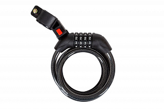 Замок, трос спиральный, кодовый диам.10х120см - фото