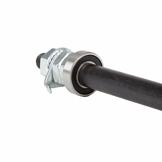 Ось с пром. подшипниками для втулок Bike Parts SF-A03F 28H; O.L.D. 100мм; AXLE S45C 3/8"; под эксентрик - фото